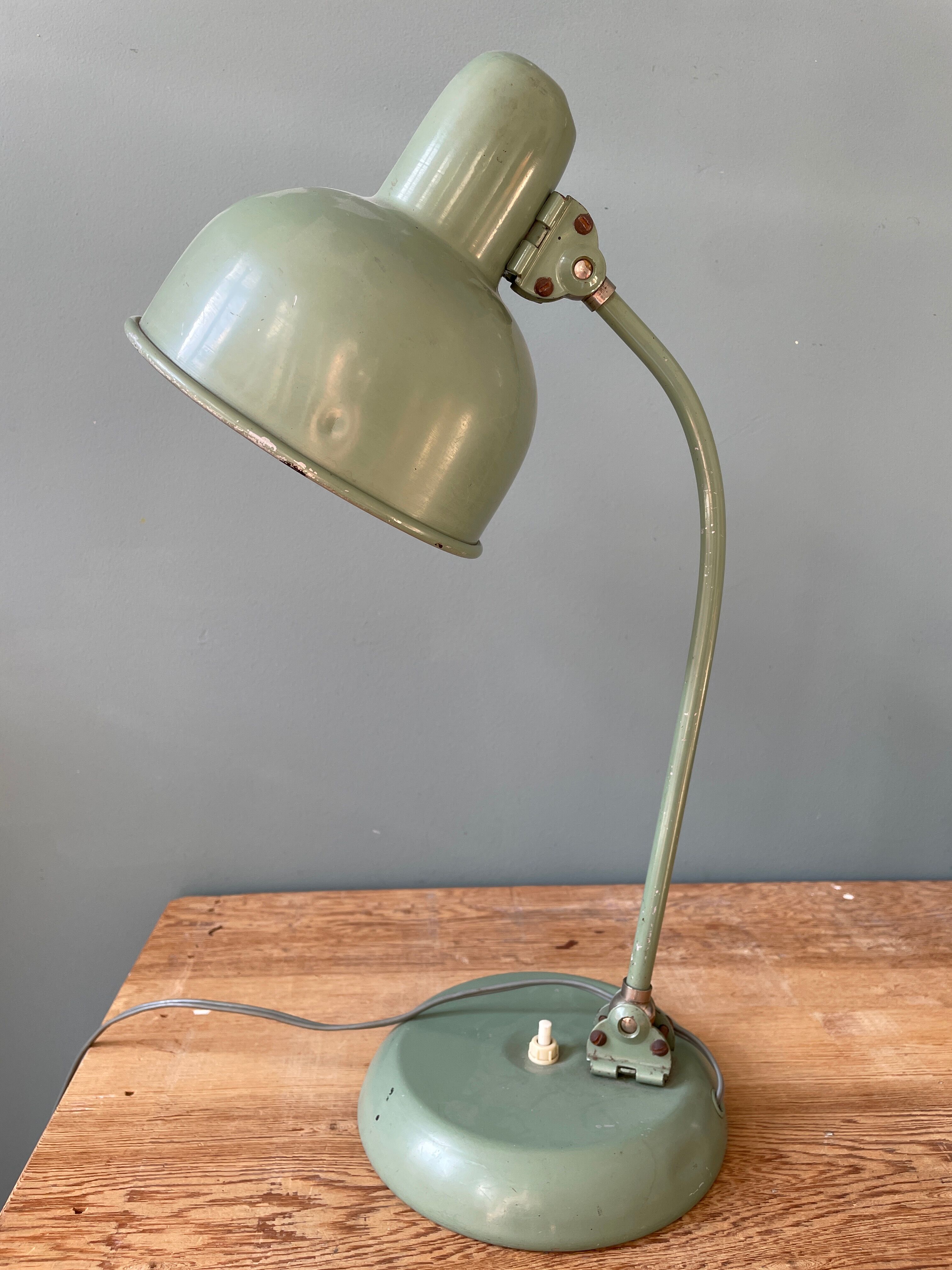 Military desk lamp with ball joint, circa 1950