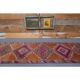 1970s Turkish Handmade Orange Diamond Wool Runner Rug 87x325