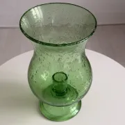 Green blown glass photophore from the Biot glassworks, height 22 cm.