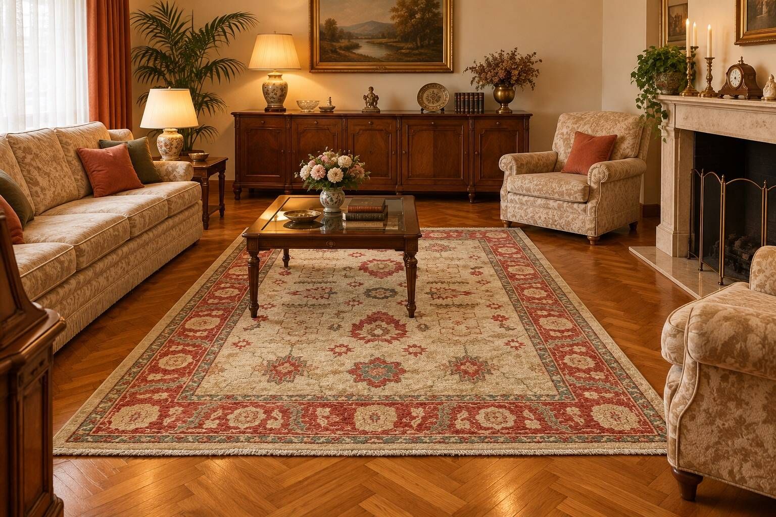 Vintage Afghan Chobi Ziegler hand-knotted rug: 193 x 154 cm