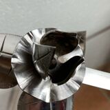 Silver-plated metal flower candle holder