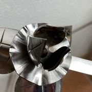 Silver-plated metal flower candle holder