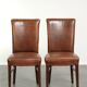 Set of 6 sheepskin dining chairs in a cognac colour with a lovely patina