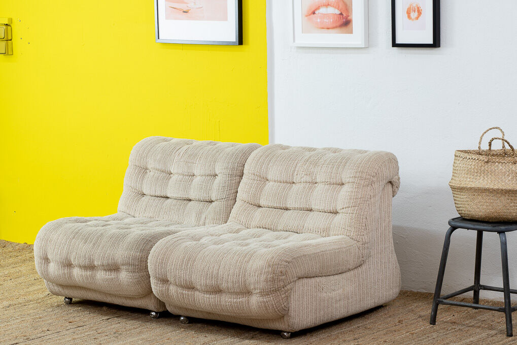 Paire de chauffeuses vintage 70 cm