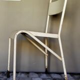 Paire de chaises tube métal mobilier industriel début XXème