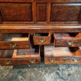 Antique English oak wardrobe with drawers, England, circa 1800–1820.