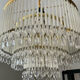 Waterfall chandelier in brass and tassels from the 60s and 70s