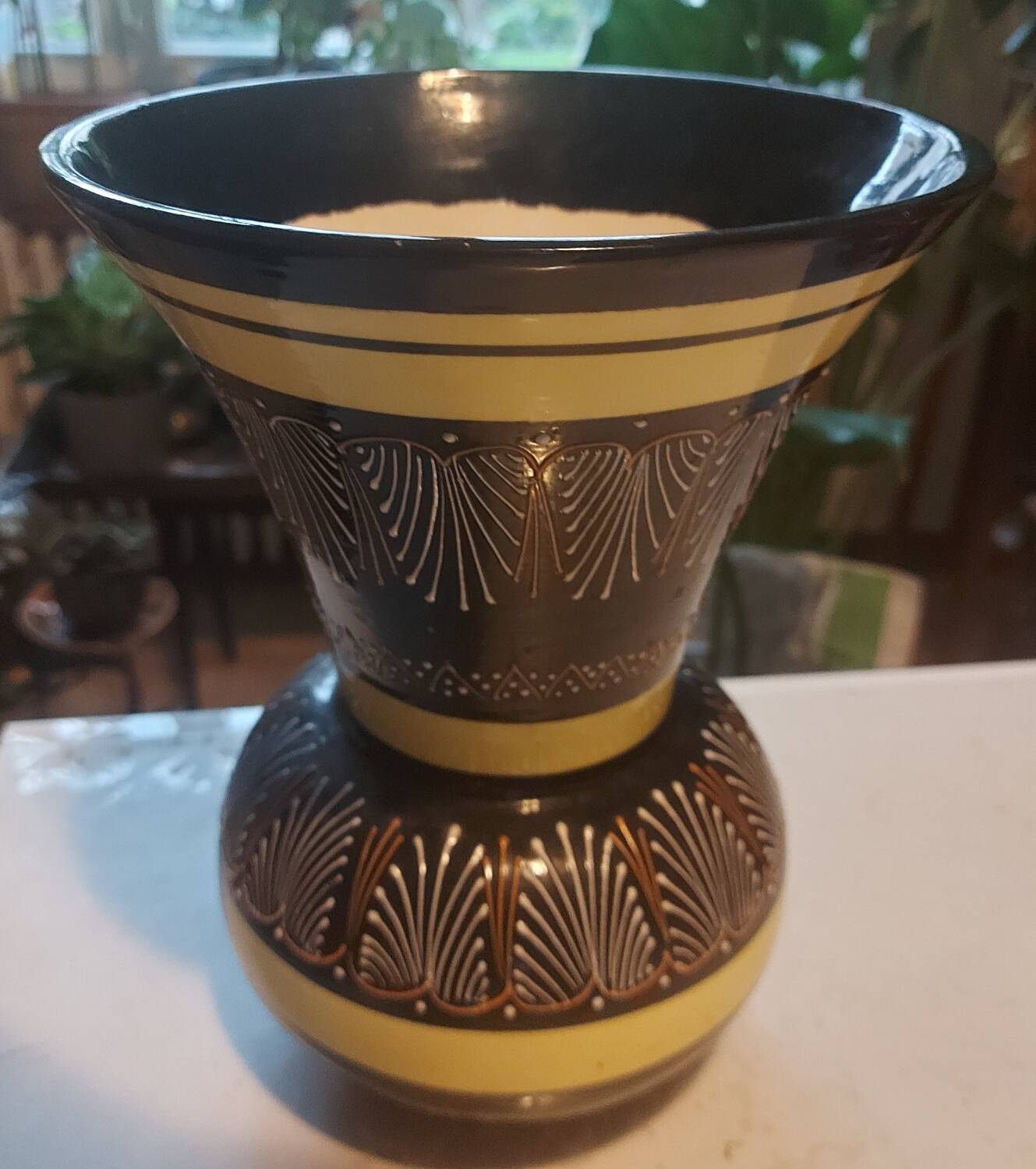 Faience vase from Quimper signed HB Quimper