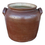 Pot à confit ancien français en grès à glaçure salée