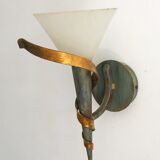 Italian metal and shortbread glass wall lamp