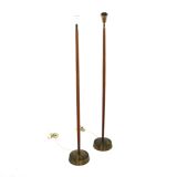 Set of 2 Scandinavian floor lamps in teak and metal, Sweden, 1960