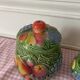 Pots in slip decoration fruits
