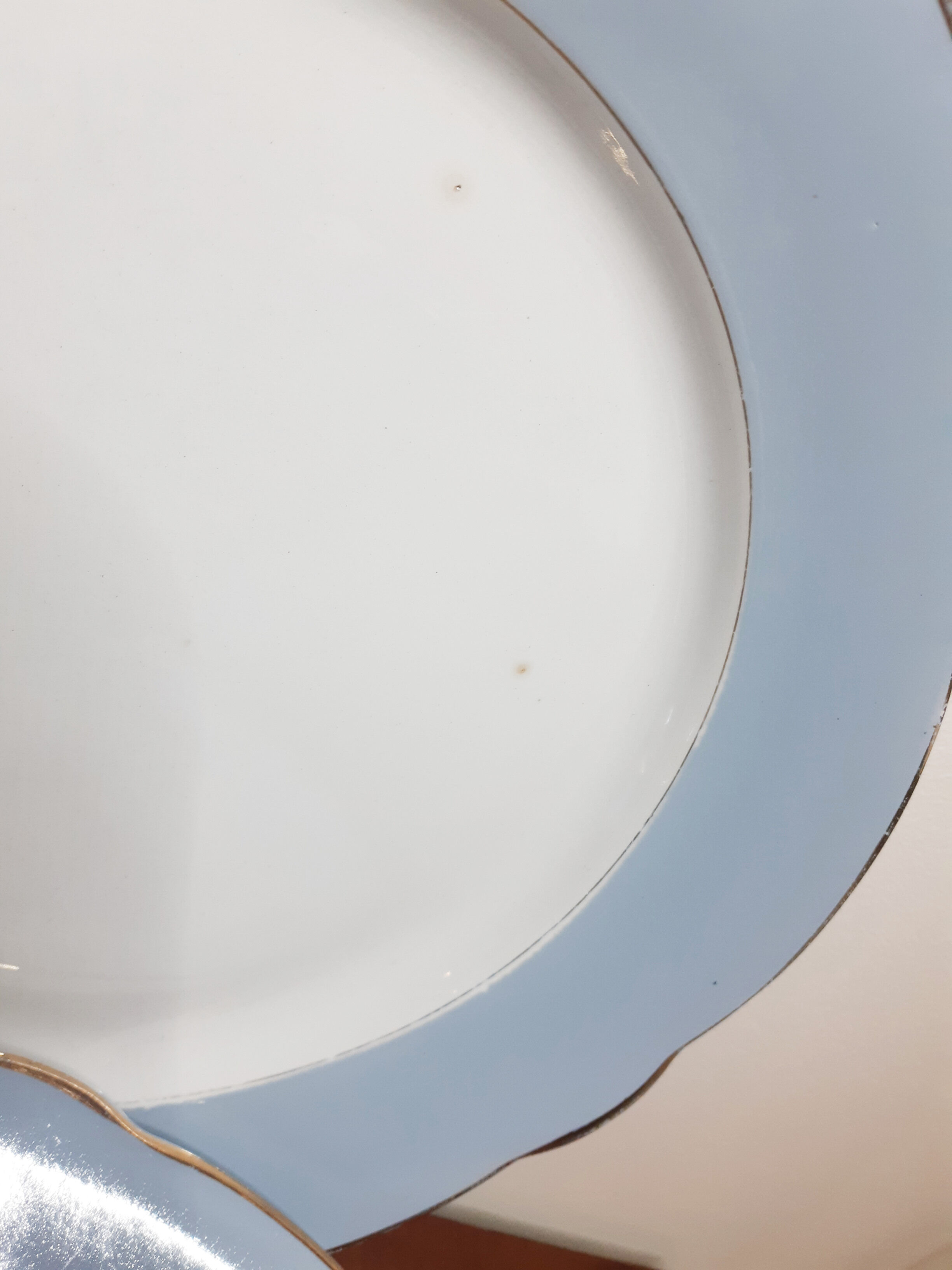 Round faience serving dishes from Lunéville KG, antique French, 50s