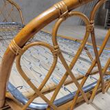 Vintage rattan basket sofa bed - 1950s