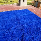Large Beni Ouarain Berber rug in Majorelle blue, 300x200 cm – thick wool