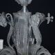 1940s Vintage Murano Clear Glass Chandelier, Classic Italian Art Glass
