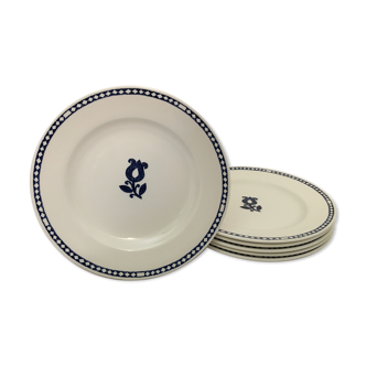 Lot de 6 assiettes à dessert estampillées « Churchill-England »