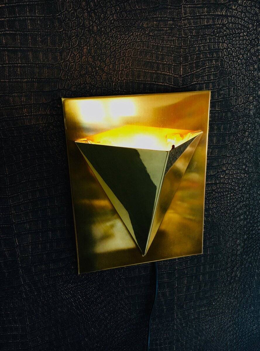 Postmodern Brass Wall Lamp Sconce from Liro, Belgium, 1980s