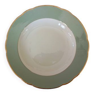 Villeroy & Boch Mettlach Celadon and Gold Deep Dish