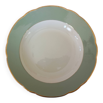 Shallow dish Villeroy & Boch Mettlach celadon and gold