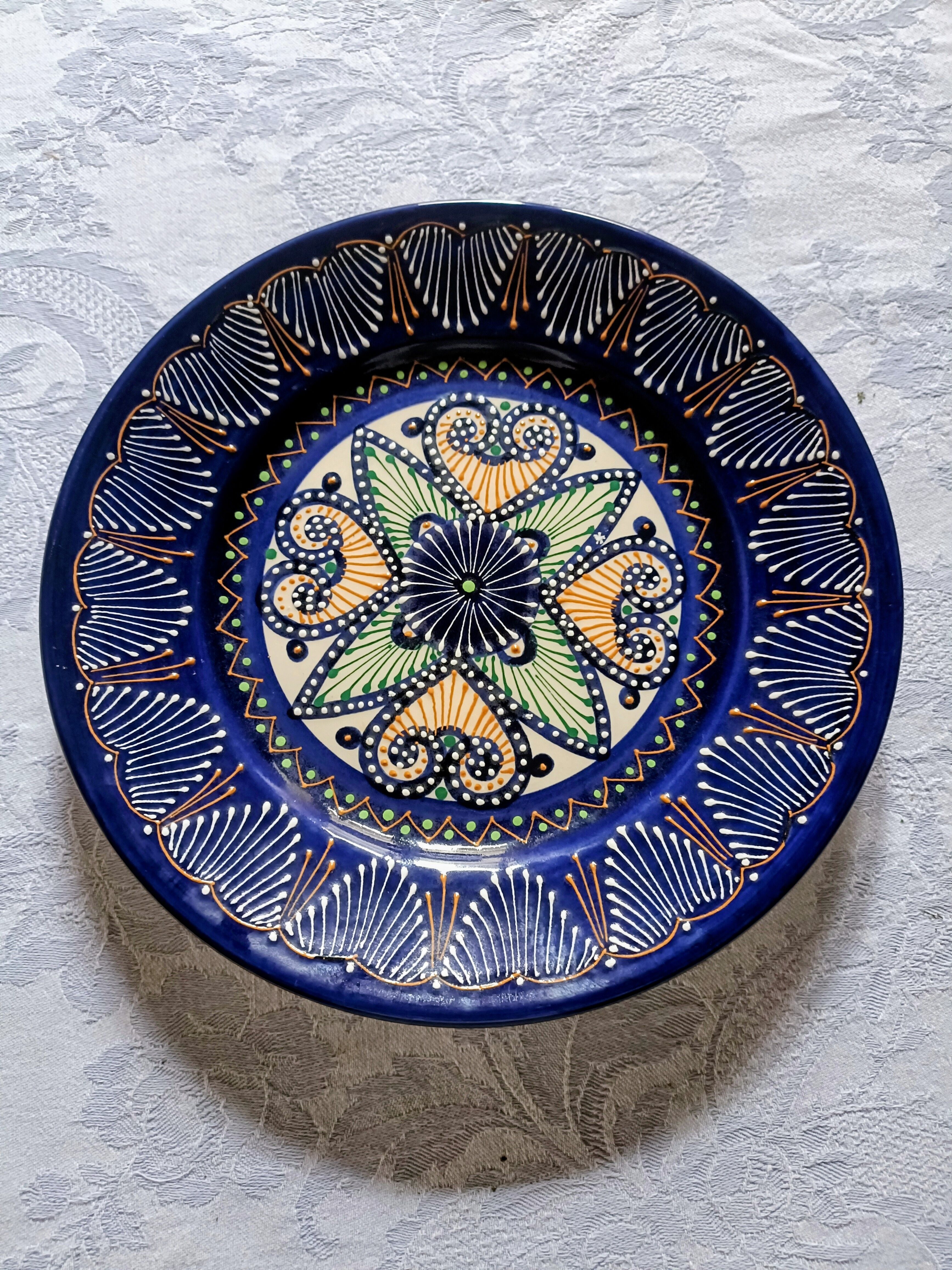 HB Quimper plate with pearl/embroidery signed P. Poquet
