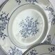 Paire assiettes Terre de Fer St Amand marine et blanc