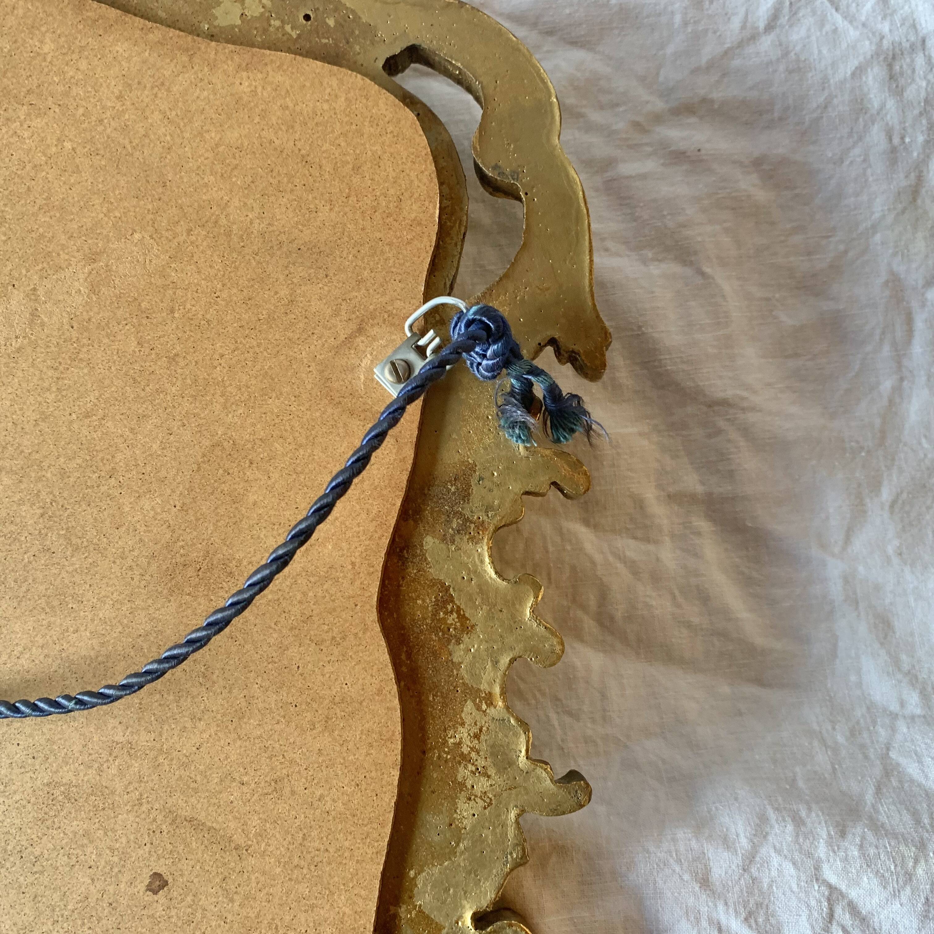 Old mirror in golden resin - 43 x 68 cm