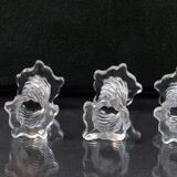 Lot of 5+2 Mid Century Twisted Knife Rests Cristallerie de Sevres Crystal Depose