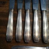 Series of 10 knives with silver metal stainless steel blade