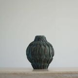 Vintage Scandinavian square dining table in white marble, 1980s.