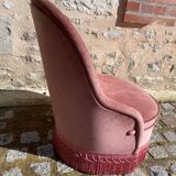 Pink velvet armchair