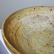 Large vintage stoneware fruit bowl from Puisaye attributed to Jean-Pierre Prudhomme.