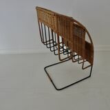 Porte revue rotin et métal Raoul Guys années 50