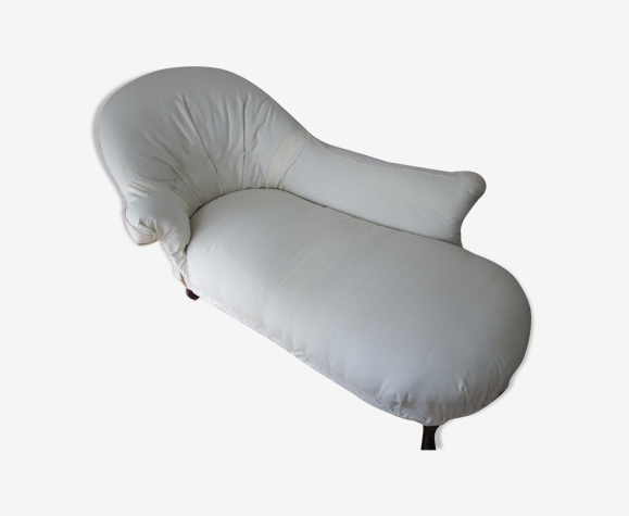 Méridienne mise au blanc avec housse crème Napoléon iii
