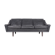 3 seater sofa in black leather, 1960