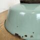 Industrial Petrol Enamel Factory Lamp with Cast Iron Top, 1960s