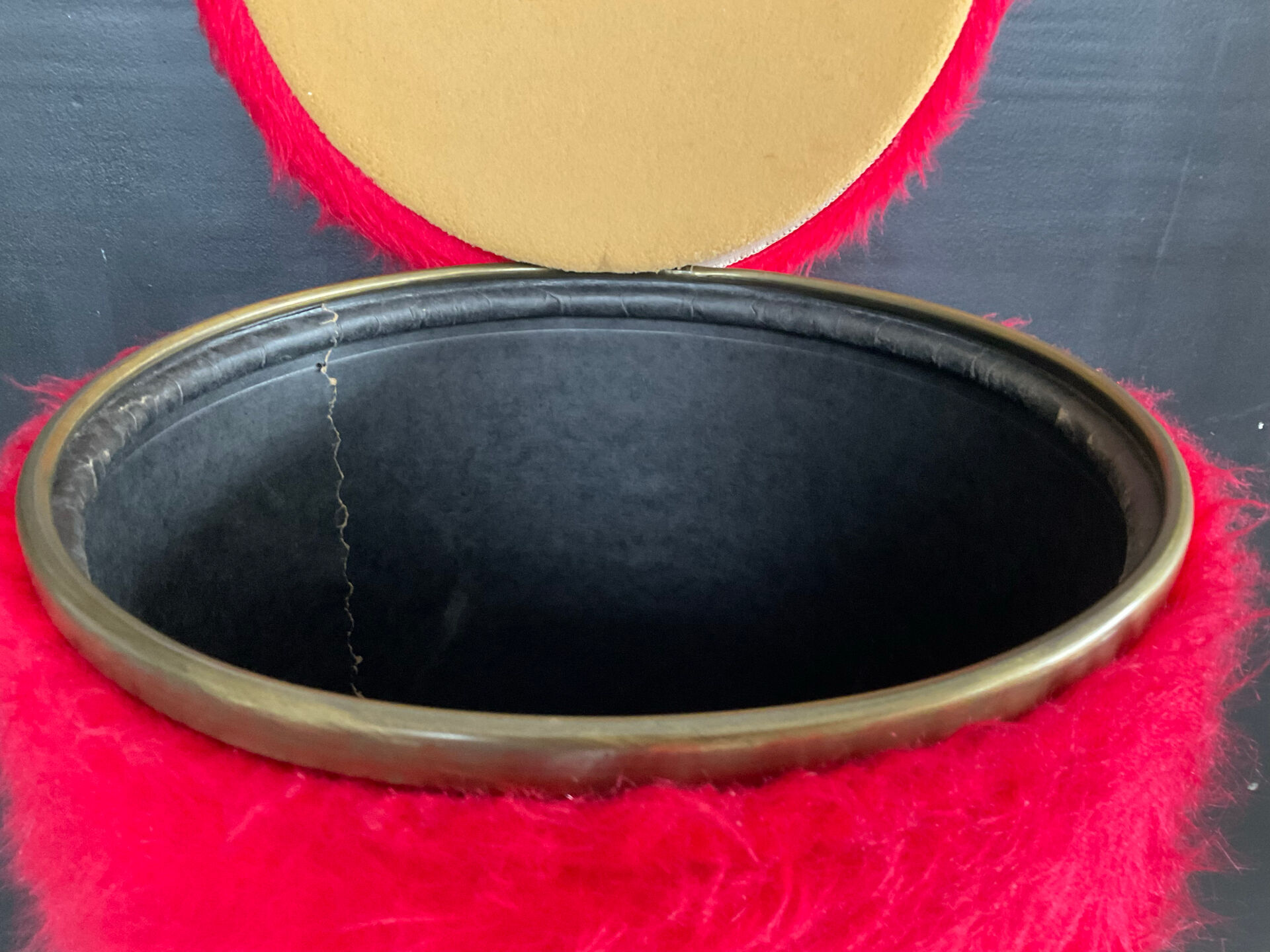 Faux fur storage pouffe from the 60s-70s.