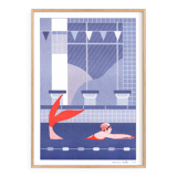 The Swimmer, A4 Risograph, Signed Art Print