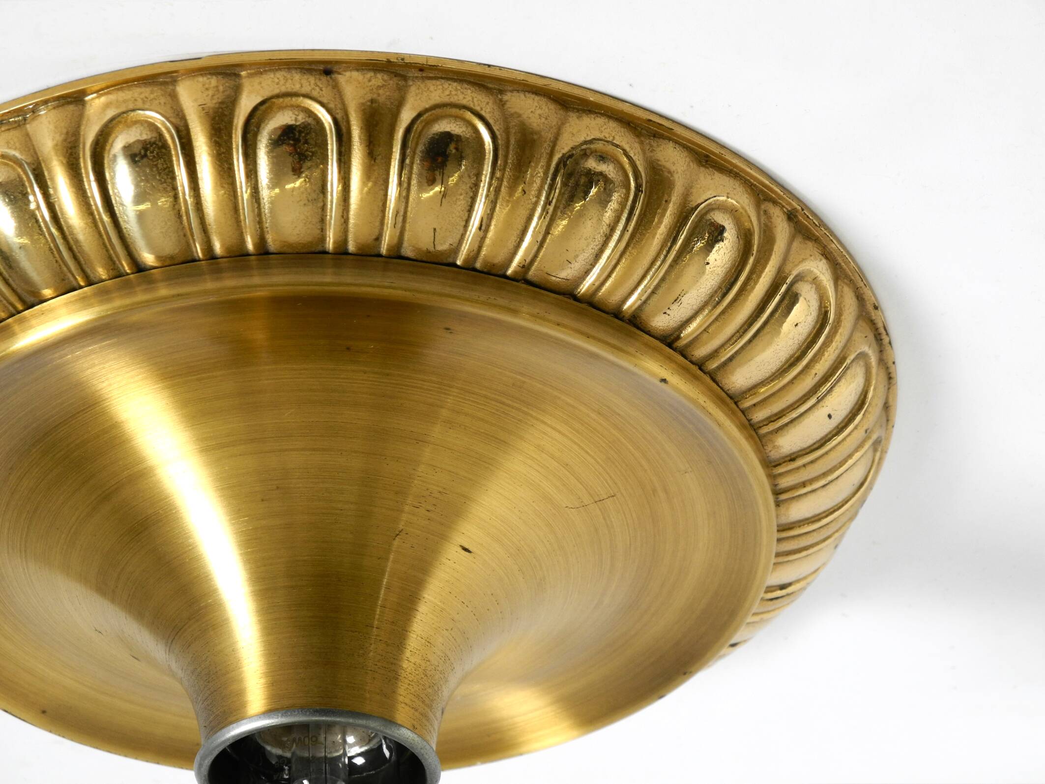 1960's Space Age Pop Art  brass and metal wall or ceiling lamp by Sölken