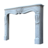 Louis XV style fireplace in Carrara marble around 1880