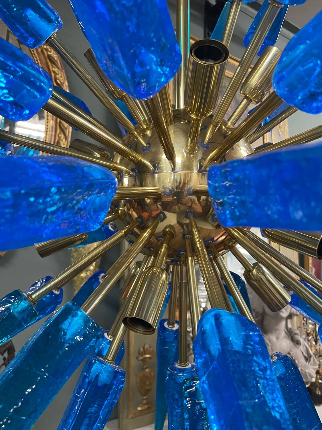 Large murano glass chandelier sputnik style 12 lights