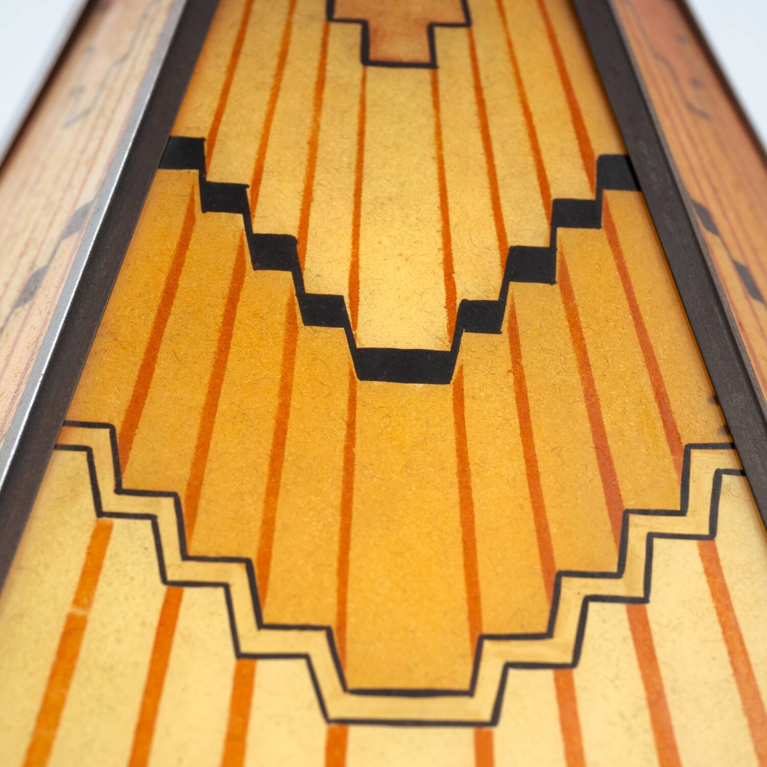 Art Deco Amsterdam school painted glass chandelier, the netherlands, 1930s