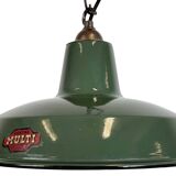 Industrial Green Enamel Factory Pendant Lamp from Multi Electrical Co,1960s