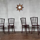 Series 4 wooden chairs 1950 fischel