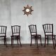 Série 4 chaises en bois bistrot 1950  fischel
