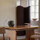 Mid-century brutalist dining table, made of oak, Danish craftsmanship, 1950s.