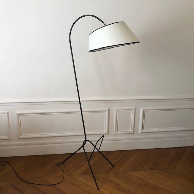 Tripod floor lamp and magazine rack 1950