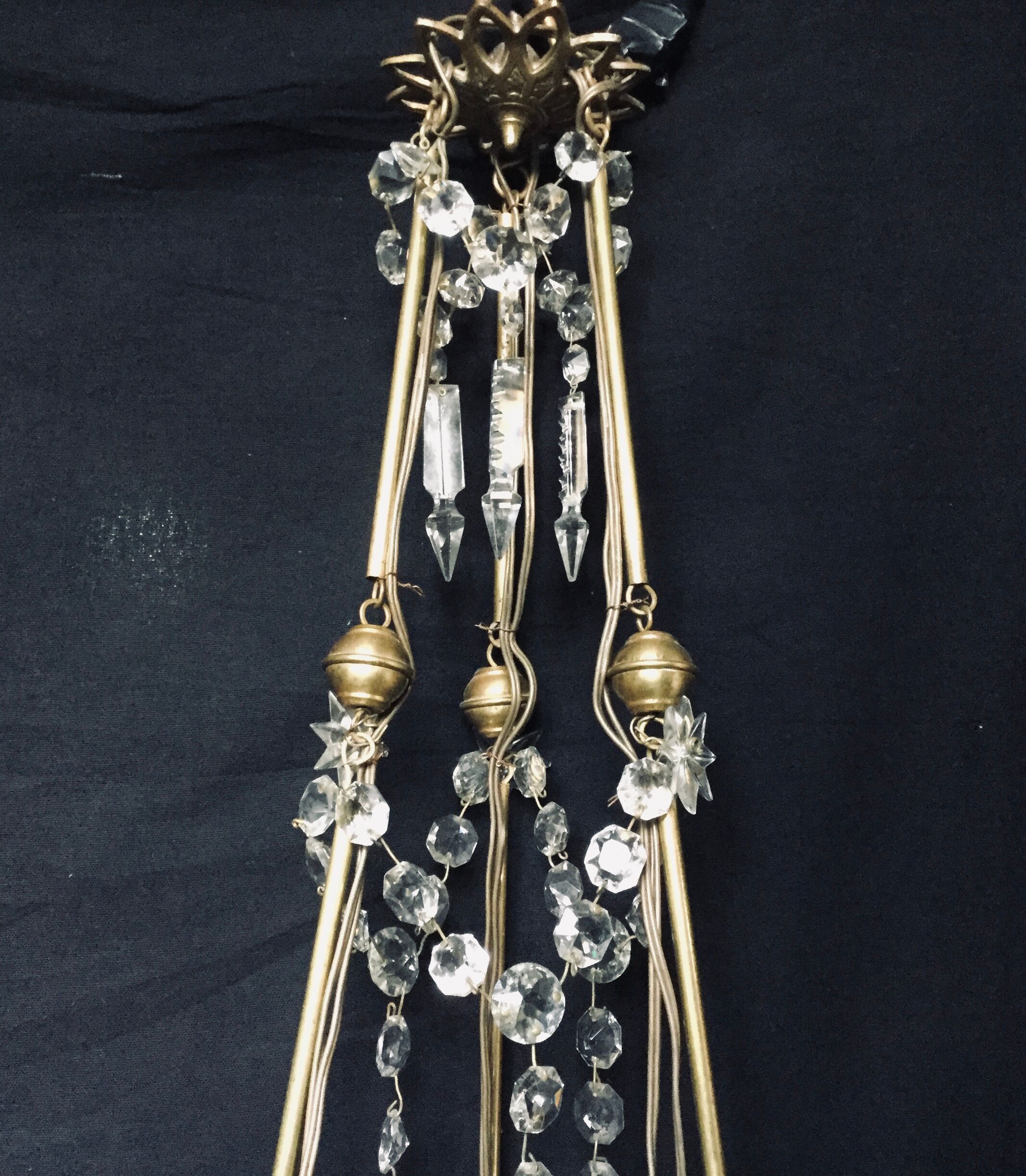 Lustre 6 lights in Crystal, Bronze, and Earthenware