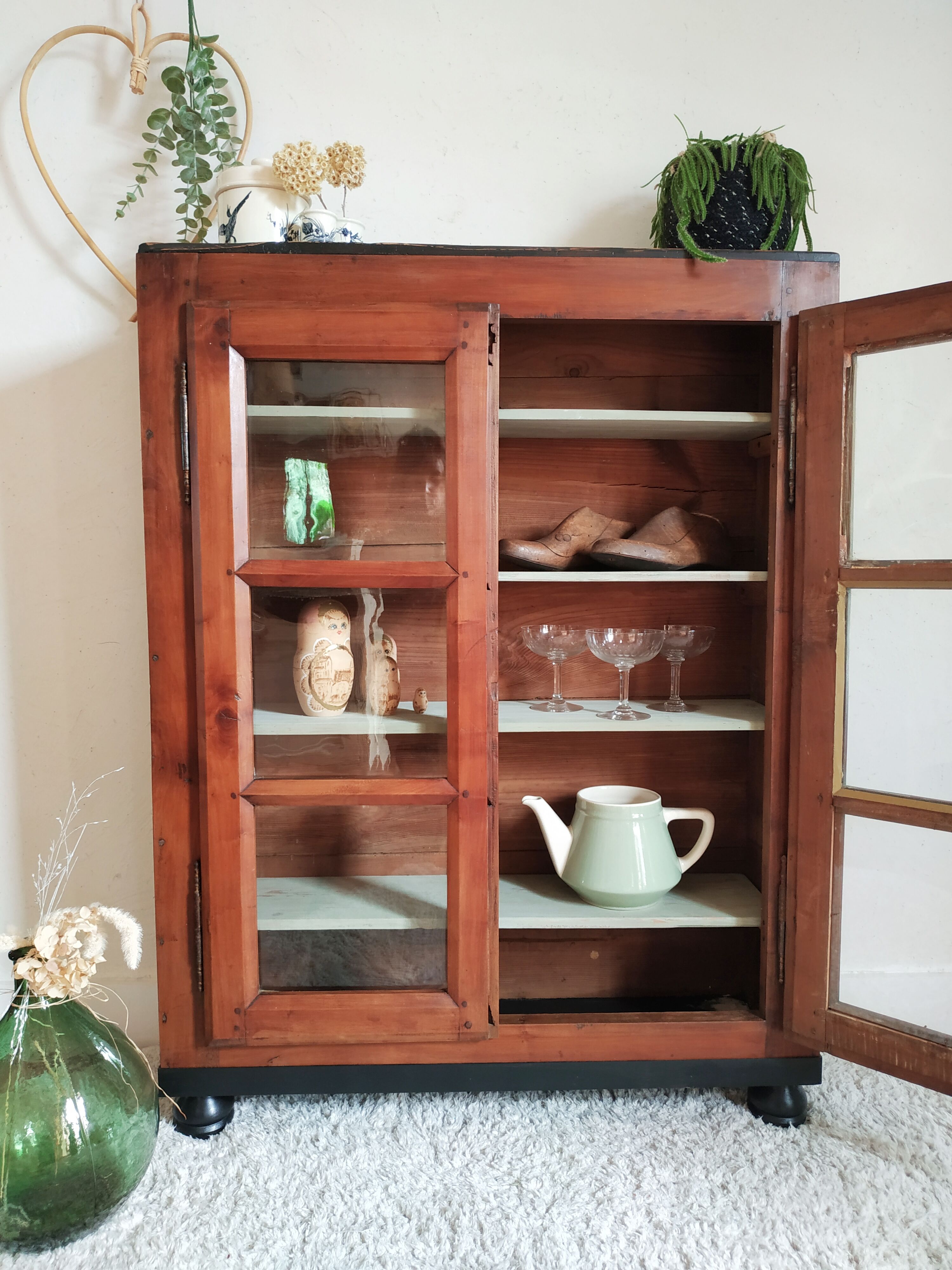 Ancient wooden library - antique shop window