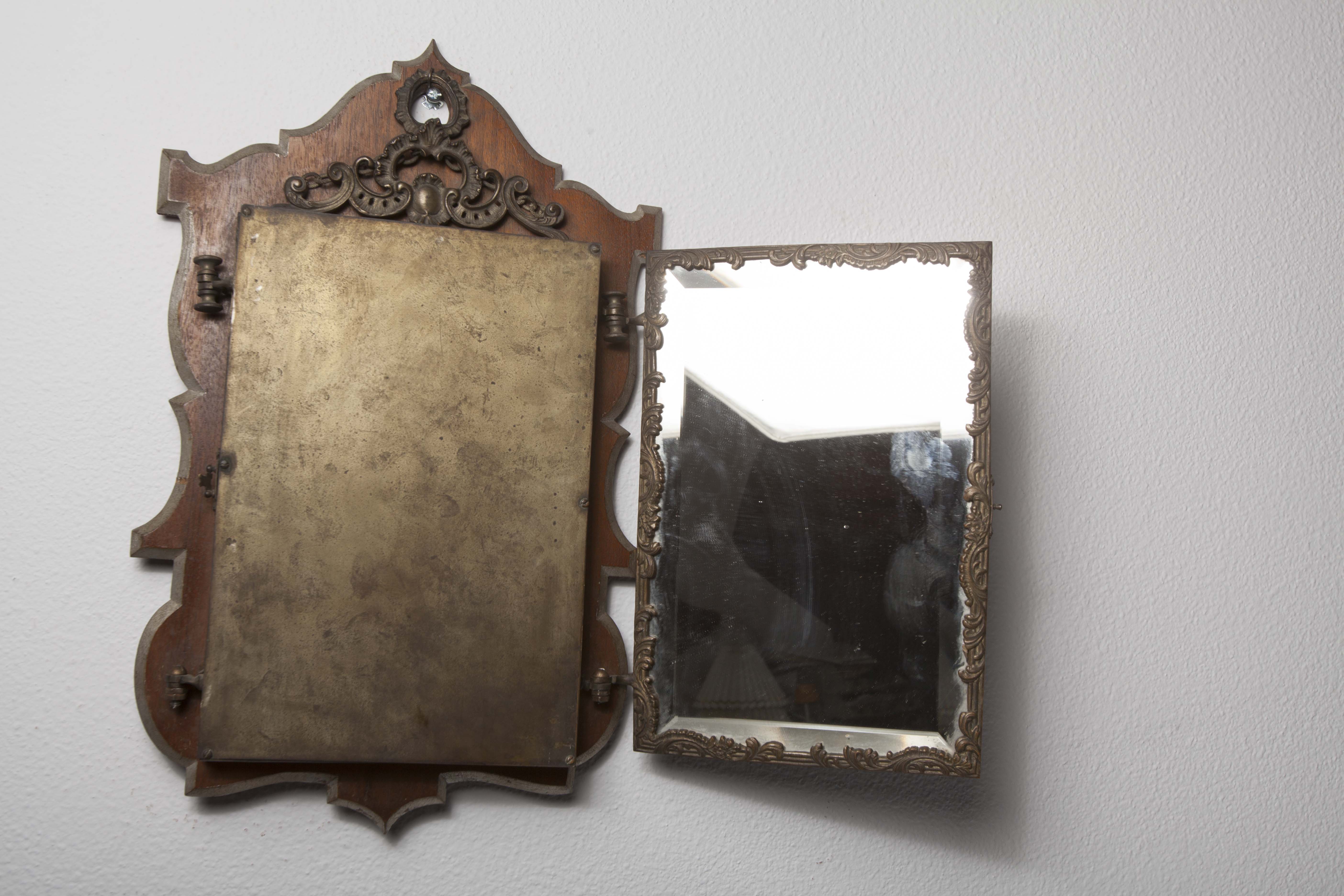 Mirror triptych from the 1940s on base 62x40cm
